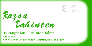 rozsa dahinten business card